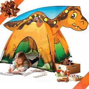 Dinosaur Discovery Kids Play Tent with Shaped Top Indoor Outdoor Playhouse